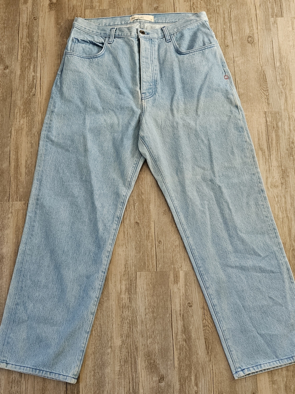 Imperfects Light Blue Men's Button Fly Cotton 329A Demin Jeans Pants Size 36